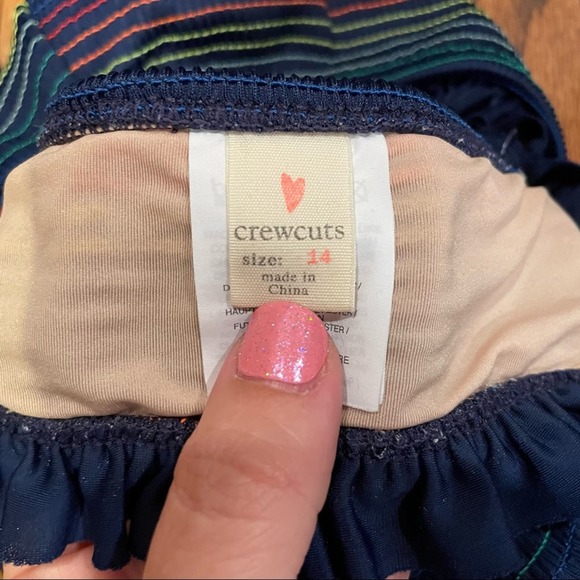 Crewcuts rainbow smock bikini top blue size 14 - Picture 7 of 7